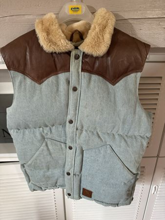 Gilet Penfield en jean et cuir, taille L