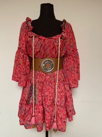 Boho Stufenkleid / Tunika aus Seide/ Viscose