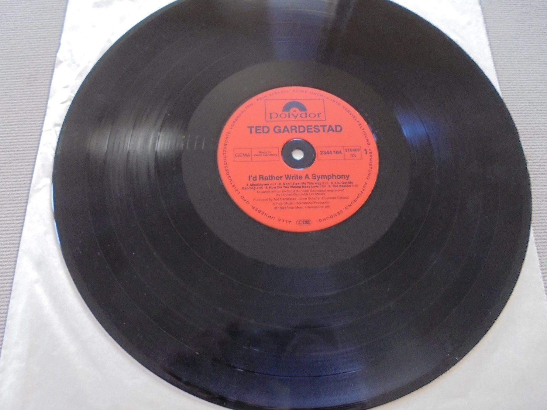 Vinyles: Ted GARDESTAD " I'd rather write a symphony " LP Deutschland – D'occasion à Crissier par Promopost 3
