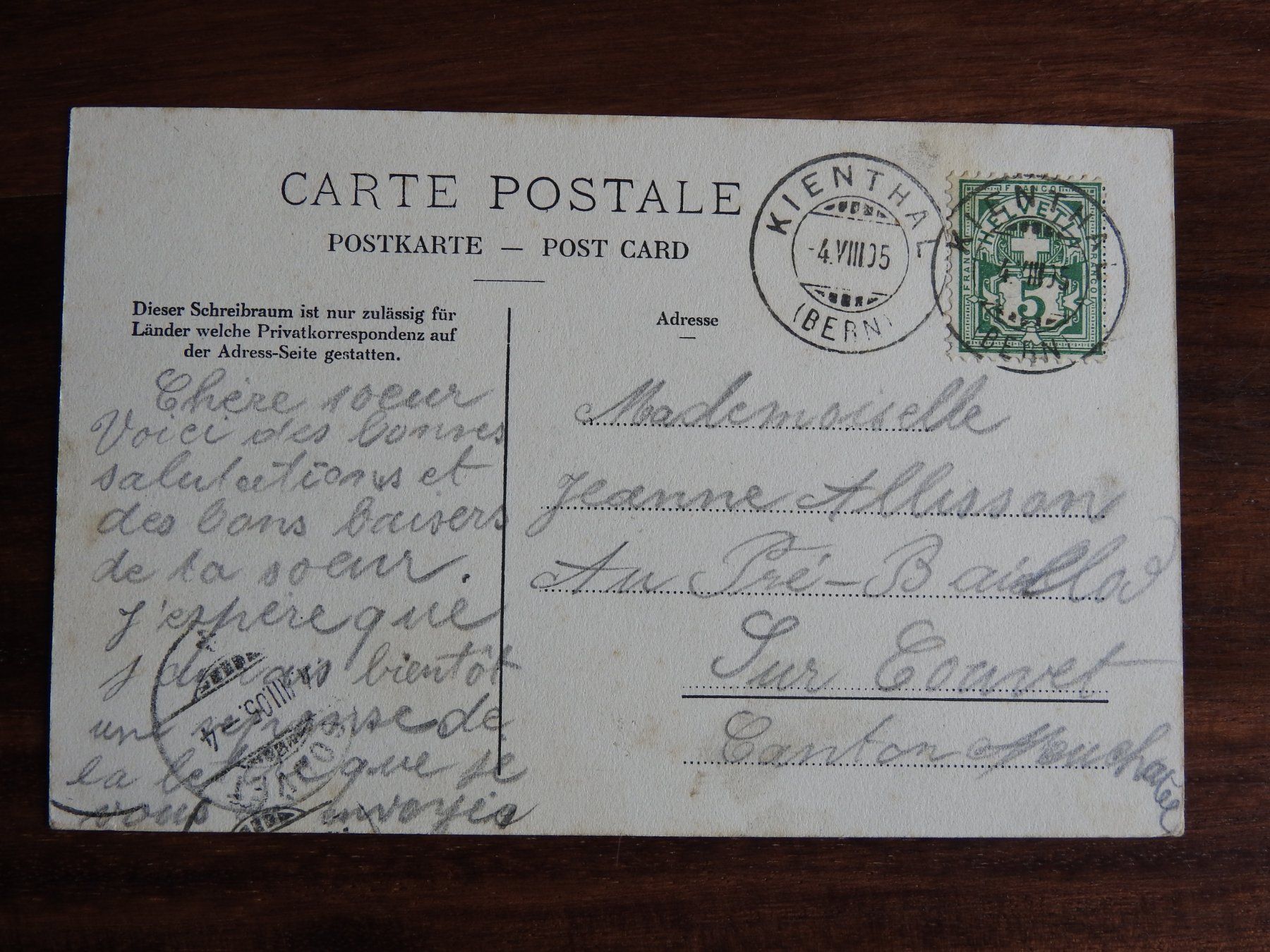 Cartoline postali: Kienthal u. Blümlisalp ! – Usato da Rain venduto da 999-800-K 1