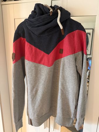 Naketano-Hoodie "Kifferboarder 20" Rot/Blau/Grau, Gröse XL