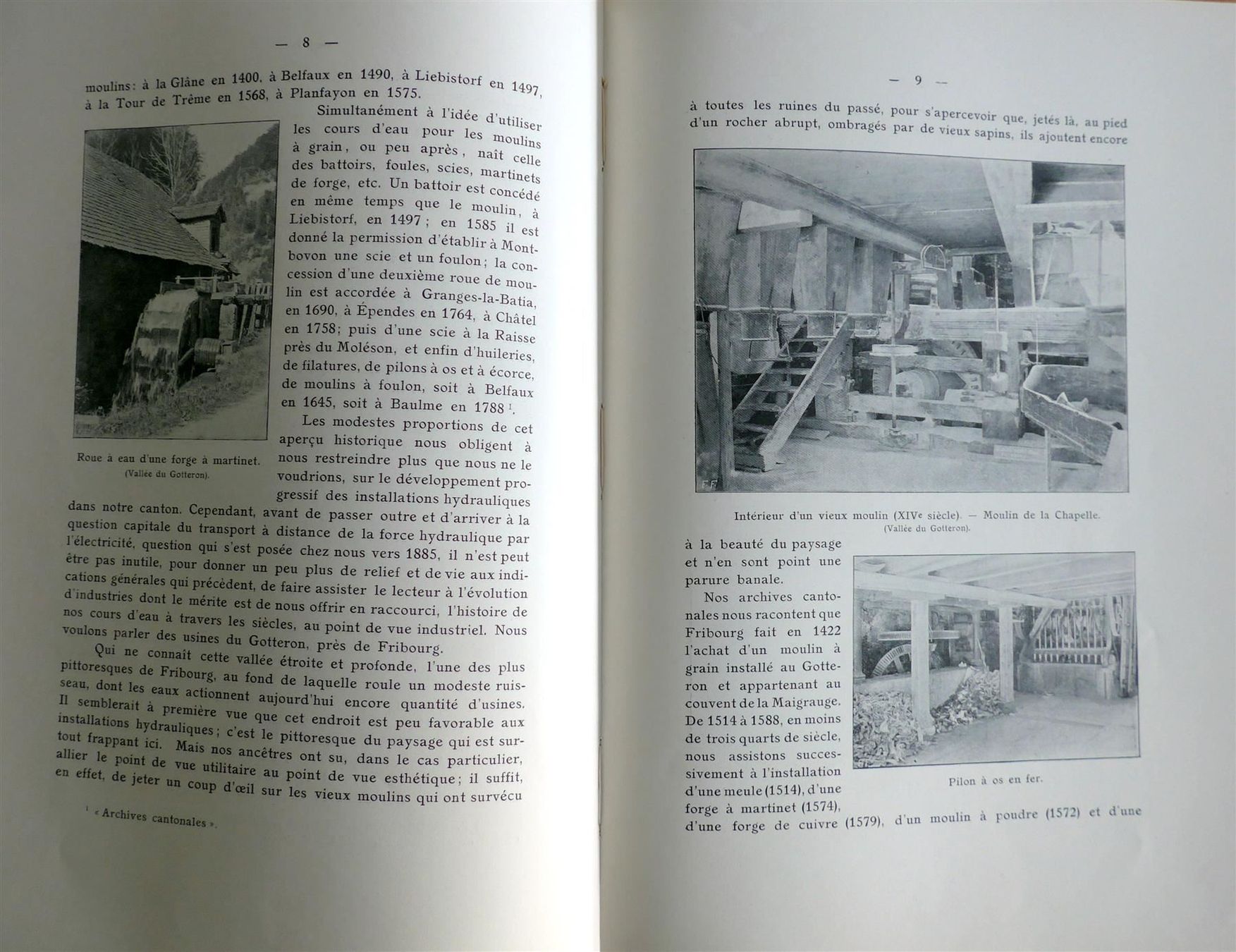 Cartoline postali: Canton de Fribourg - Installations hydrauliques 1914 – Usato da Savagnier venduto da Ne2065 2