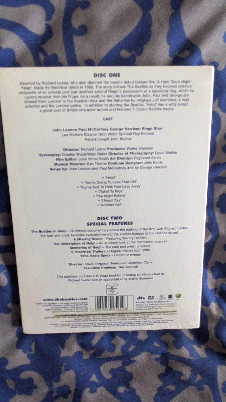Tutti i DVDs: The Beatles Help, 2 DVD's – Nuovo e nell'imballaggio originale da Rottenschwil venduto da chnoblipress 1