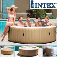 INTEX Bubble 6 Personen Beige+Sitz Bodenplatten+Beleuchtung!