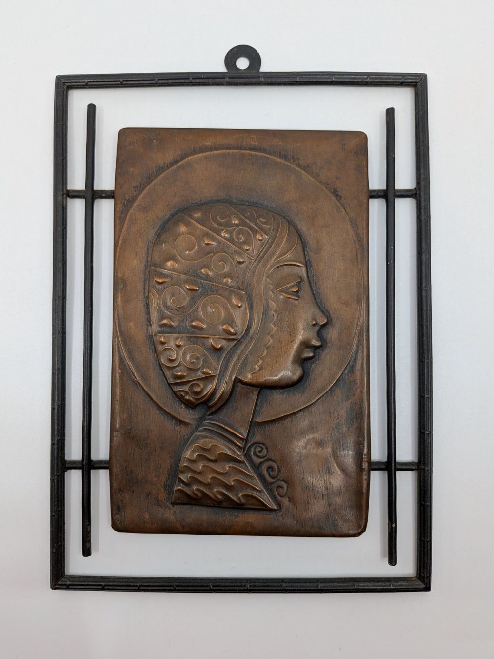 Statuette: Wandbild Kupfer mit Metallrahmen – Usato da Emmen venduto da magelan 1