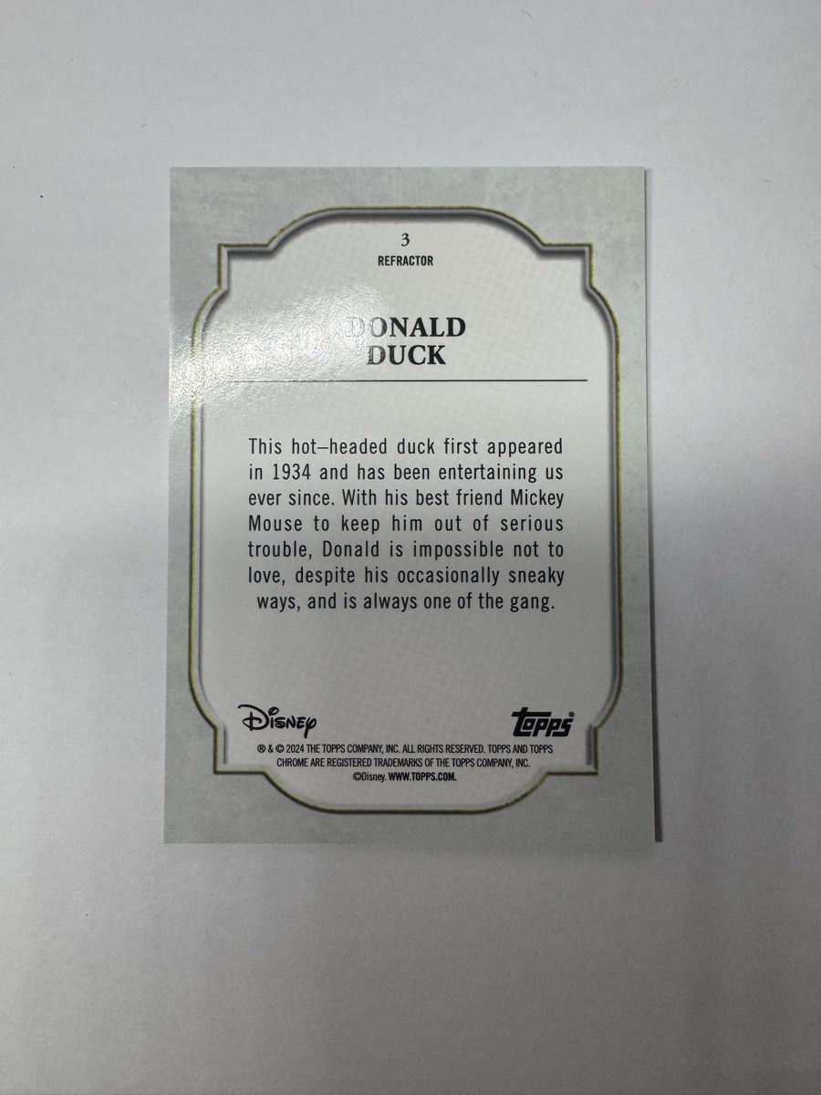 Topps Sammelbilder & Trading cards: 2024 Topps Chrome Disney Donald Duck Refractor  – Neu (gemäss Beschreibung) aus Stetten AG von Dekis-Tradingcards 2