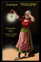 Reklame Lampe Philips, Dame mit leuchten