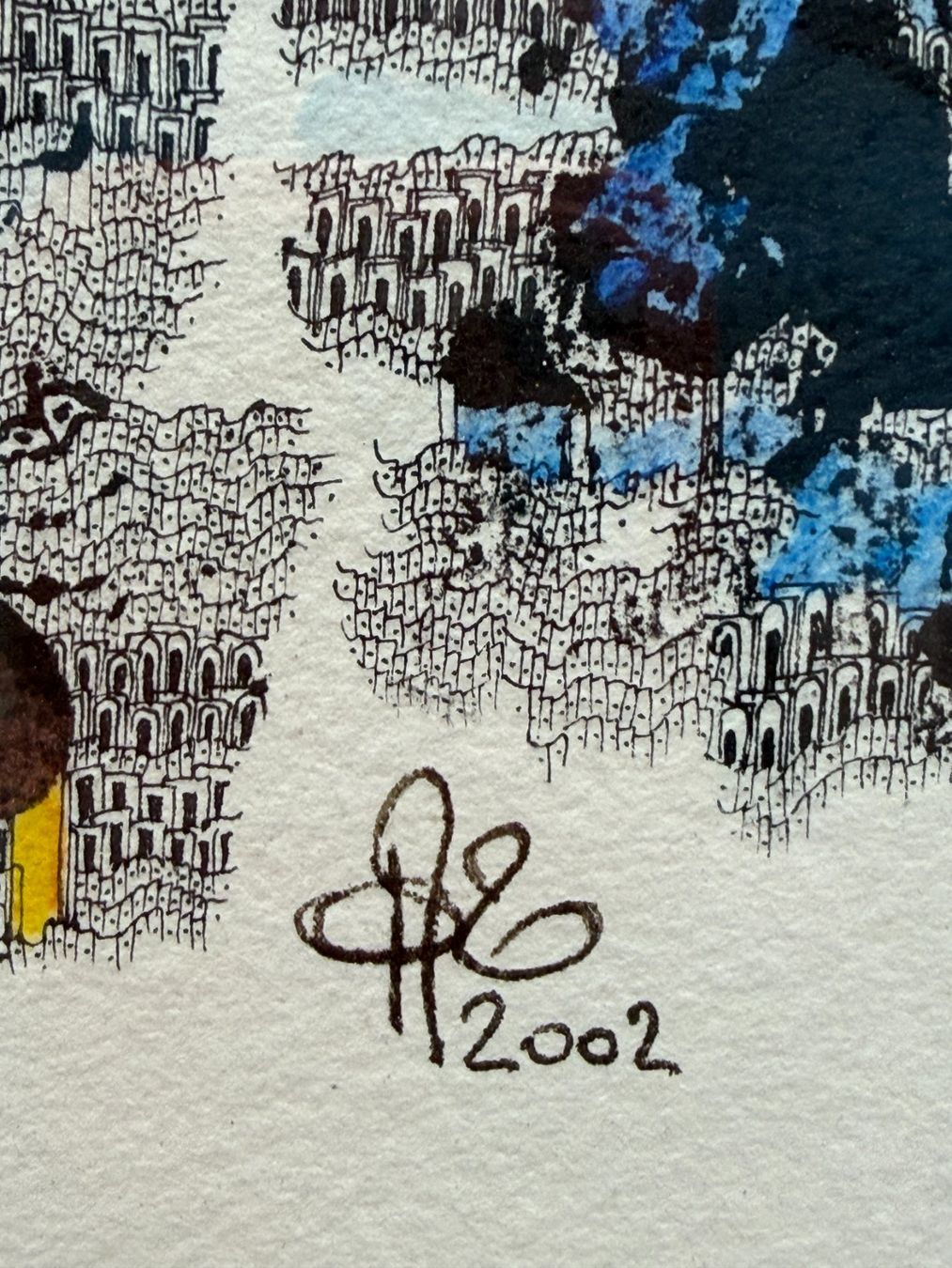 Dipinti: François Trivelli "Lévitation" 2002 dessin original – Usato da Morges venduto da vintiques 1