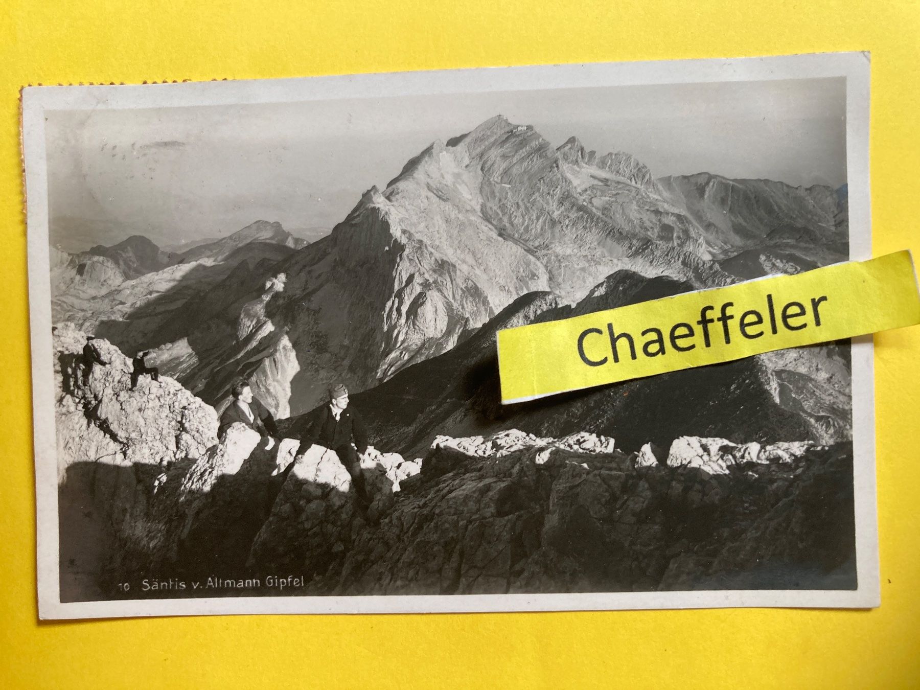 Ansichtskarten: 1927  10 Säntis v. Altmann Gipfel – Gebraucht aus Zürich von Chaeffeler