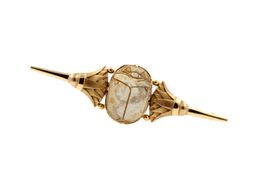 Art Deco Brosche Scarabäus 18K Gelbgold *S3106