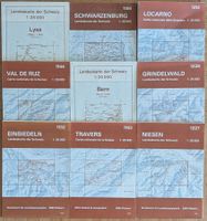 9 Landeskarten Schweiz, 1:25'000, Zustand gut