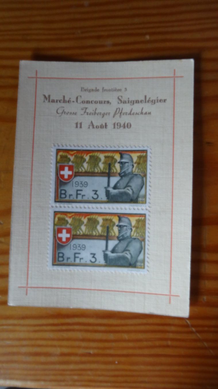 Tutti i francobolli: Timbres "Brigade frontière 3" marché concours Saignelégier – Usato da Rebeuvelier venduto da falcon58