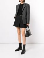 Prada Black Leather Pointed Toe Lug Sole Mid-Calf Boots