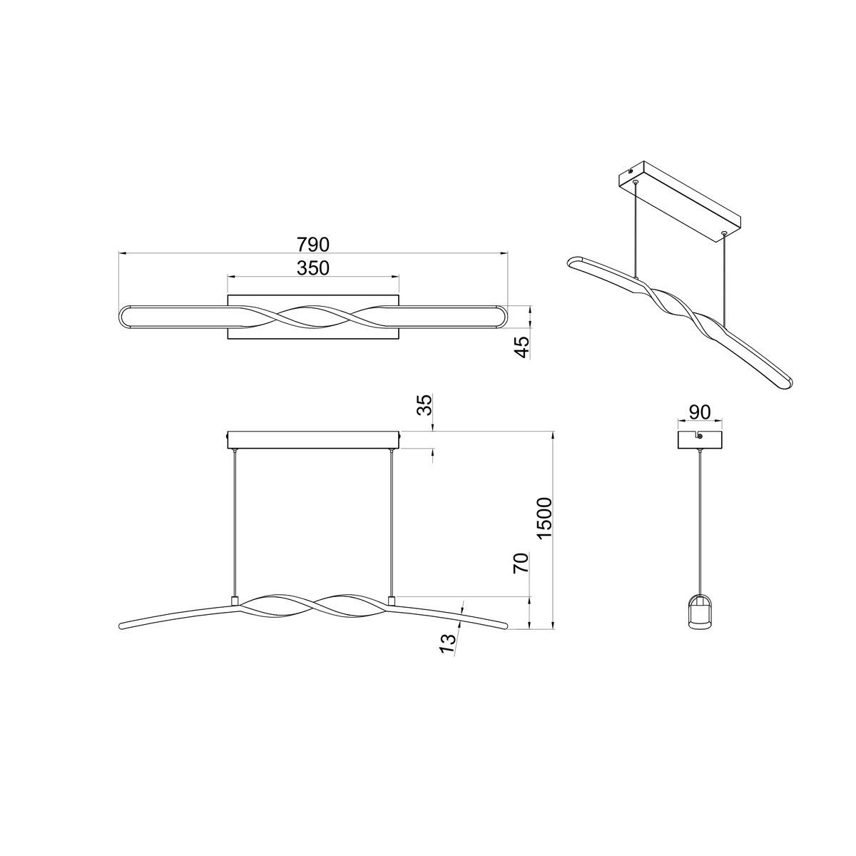 Lampadari & plafoniere: LED Pendelleuchte, Sand, 79 cm x 9 cm – Nuovo (secondo la descrizione) da Kreuzlingen venduto da Smart-Light 8