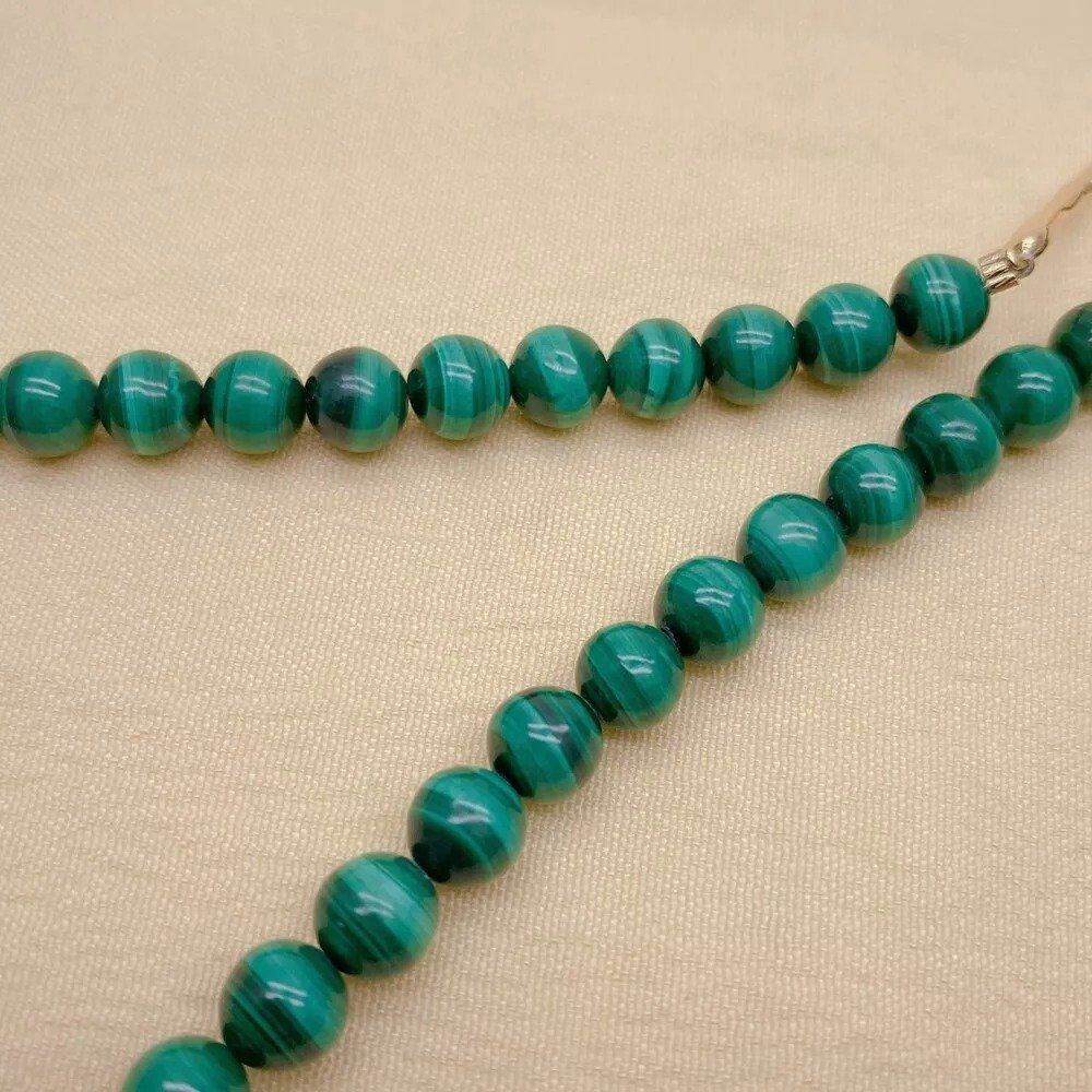 Catenine: Klein Malachit Halskette Kette Echt Collier Perle Malachite – Nuovo (secondo la descrizione) da Prilly venduto da ilyria73 2