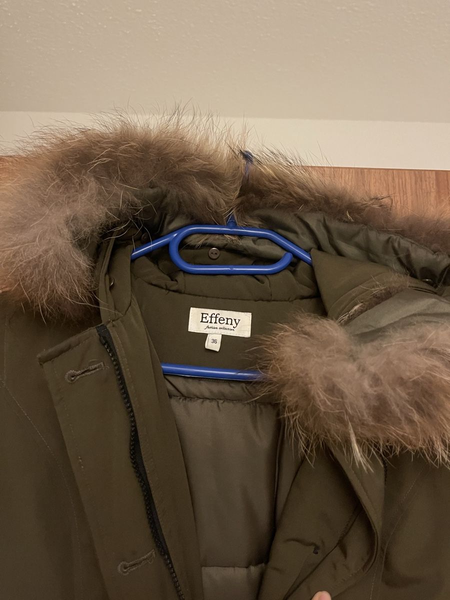 Giacche: Winterjacke mit Echtfell, Gr. 36, olivgrün – Nuovo (secondo la descrizione) da Horgen venduto da Ed0 1