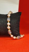 Süsswasserperlen Armband, Gold, Glas, Handarbeit, Neu!