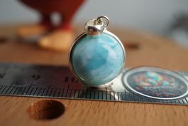 Larimar Rund    Silber 925 Silber  Anhänger