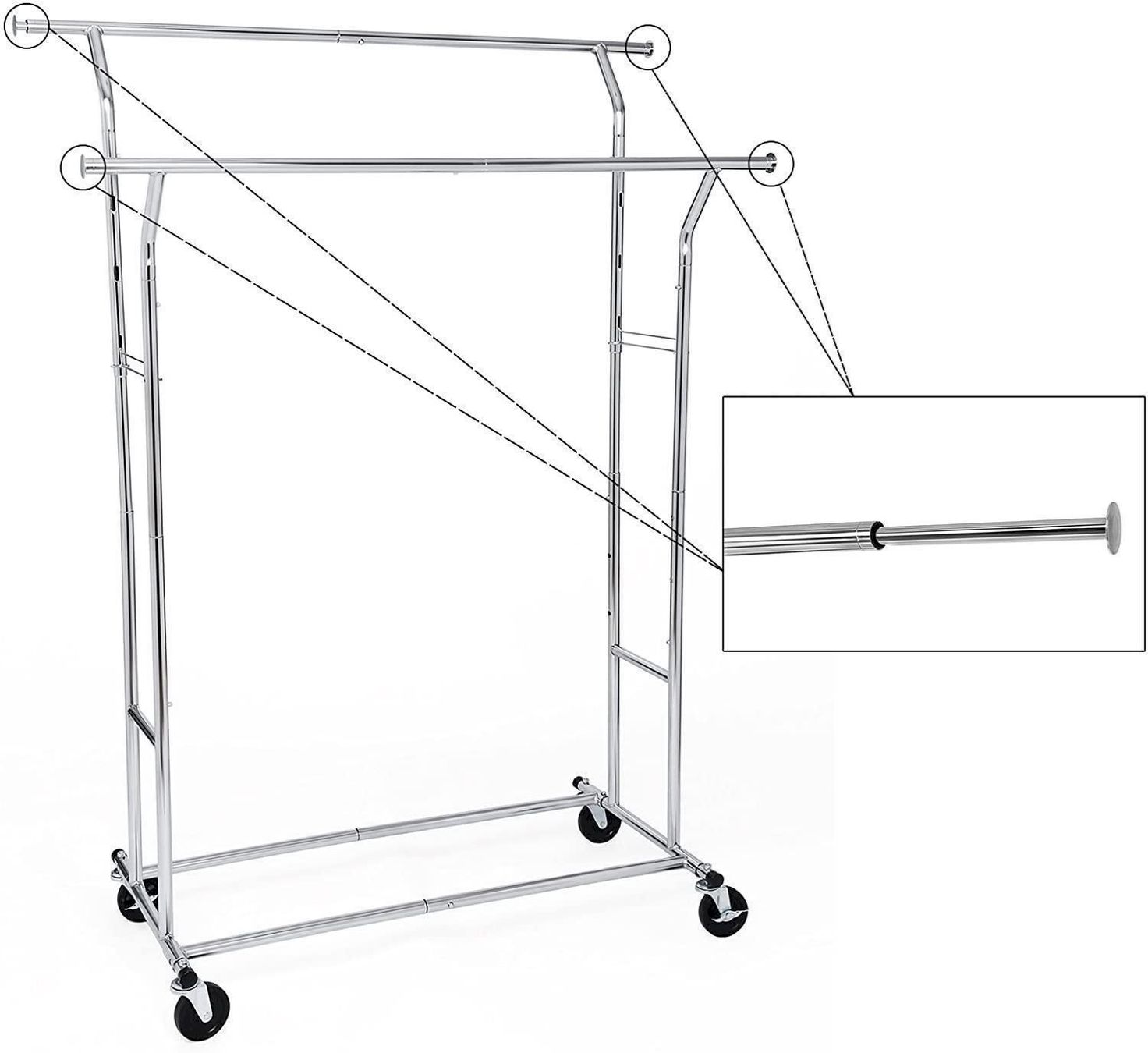 Guardaroba: Schwerlast-Doppelkleiderstange 110 kg – Nuovo e nell'imballaggio originale da Bottighofen venduto da zaap 3
