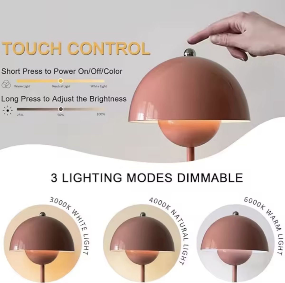 Lampade: Pilz Lampe Tischleuchte, Dimmbar, Touch! – Nuovo (secondo la descrizione) da Flawil venduto da swisstrendshop 3