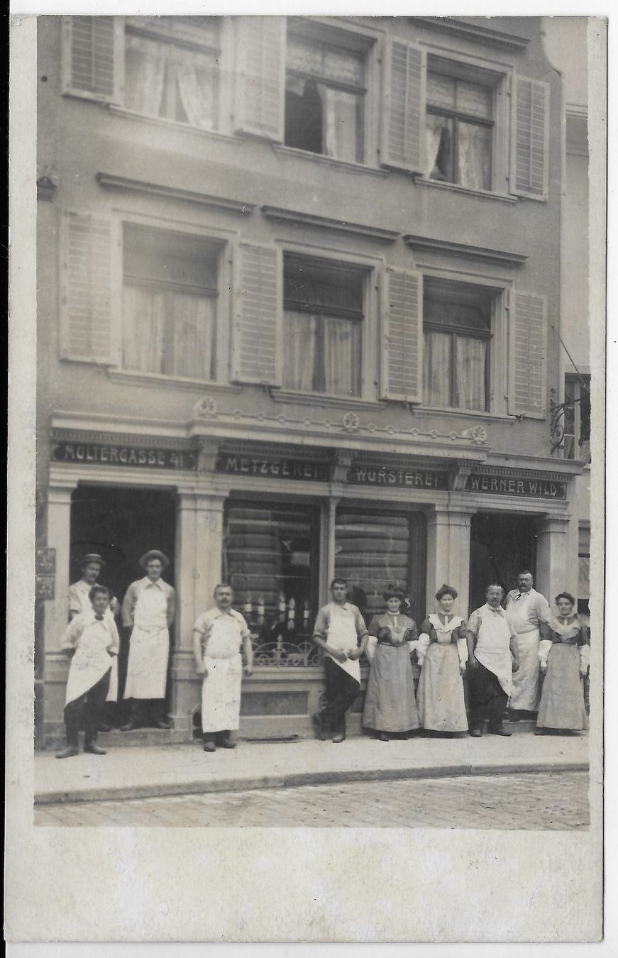 Cartoline postali: Multergasse 41, Metzgerei, Wursterei, Werner Wild – Usato da Hefenhofen venduto da Richsalz