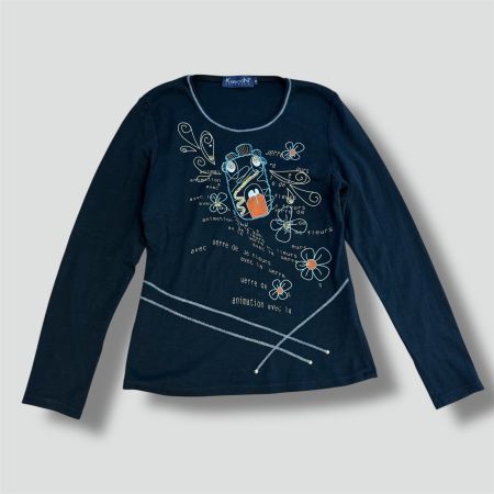 Karboon Y2K vintage designer long sleeve damen t-shirt