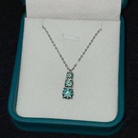 Moissanite Halskette mit Anhänger, Silber 1.8 ct Zertifikat