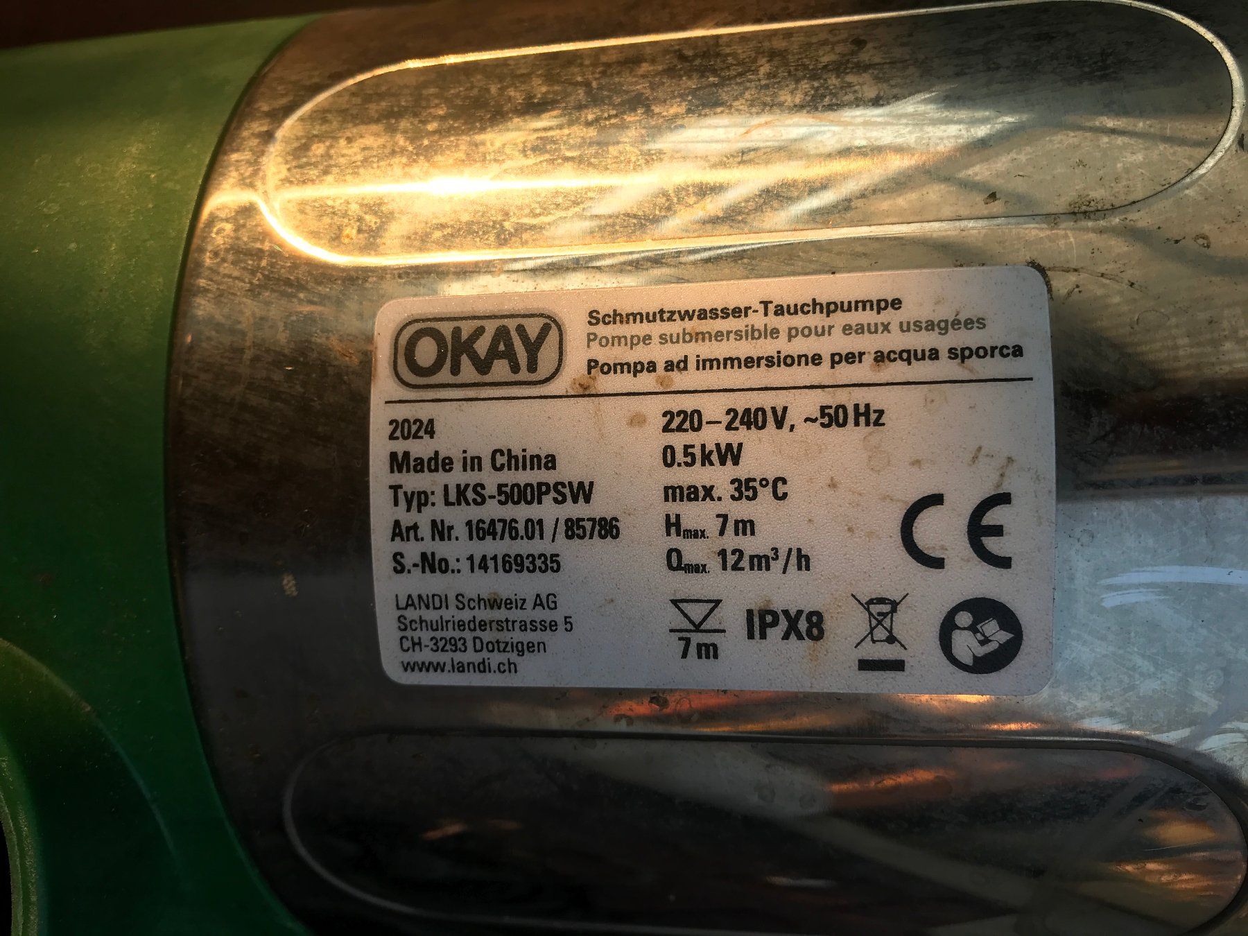 Pompe & Parti di ricambio: Okay 500 Watt schmutzwasserpumpe – Usato da Kreuzlingen venduto da JOWY72 2
