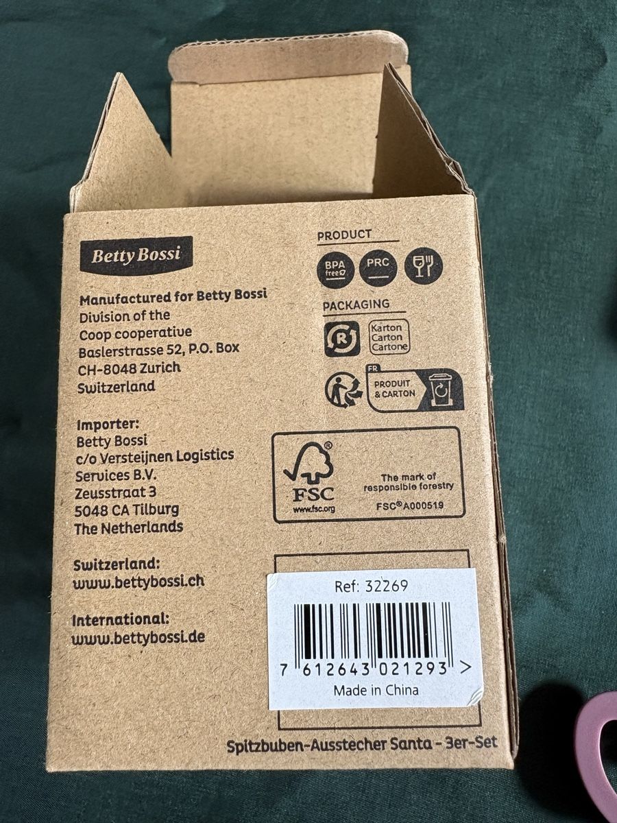 Betty Bossi Teglie da forno: Spitzbuben-Ausstecher Santa- 3er-Set – Nuovo e nell'imballaggio originale da Thürnen venduto da Lilie37 1