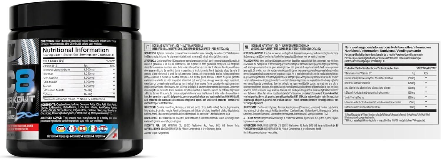Cibi & Specialità: Pre Workout Booster Blue Raspberry 360g – Nuovo e nell'imballaggio originale da Suhr venduto da SchnapperCH 8