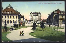AK La Chaux-de-Fonds, Place de la gare