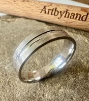 Linie & Licht – Silber Bandring 925 Meisterpunze CCF  Gr. 56