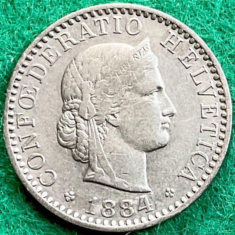 Tutti le monete: Pièce de 20 ct suisse 1884 – Usato da Plan-les-Ouates venduto da gab_cgf6