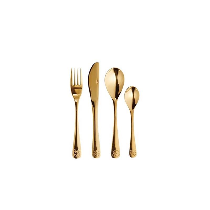 Set di posate: Kinderbesteck goldfarben, Set 4-tlg. – Nuovo e nell'imballaggio originale da Wettingen venduto da kochshop 2