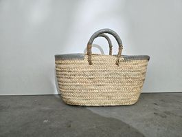 Korb: Shopper oval hellgrau-ANGEBOT