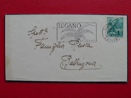 1938: Trauerbrief mit Nr.202, mit Werbestempel LUGANO (TI)