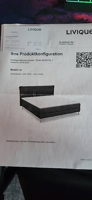 Letti: Boxspringbett Livique Modell Liz – Usato da Alpnach-Dorf venduto da beargrillz124 3