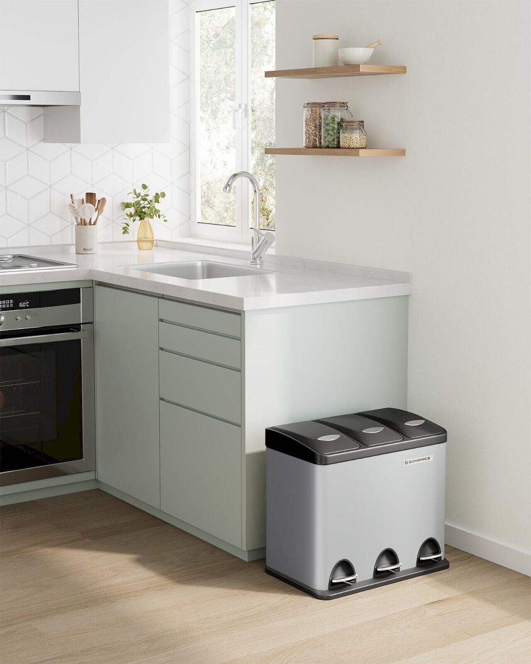 Altro per la casa: SONGMICS Mülltrennsystem 3 x 8 Liter – Nuovo e nell'imballaggio originale da Bottighofen venduto da zaap 1