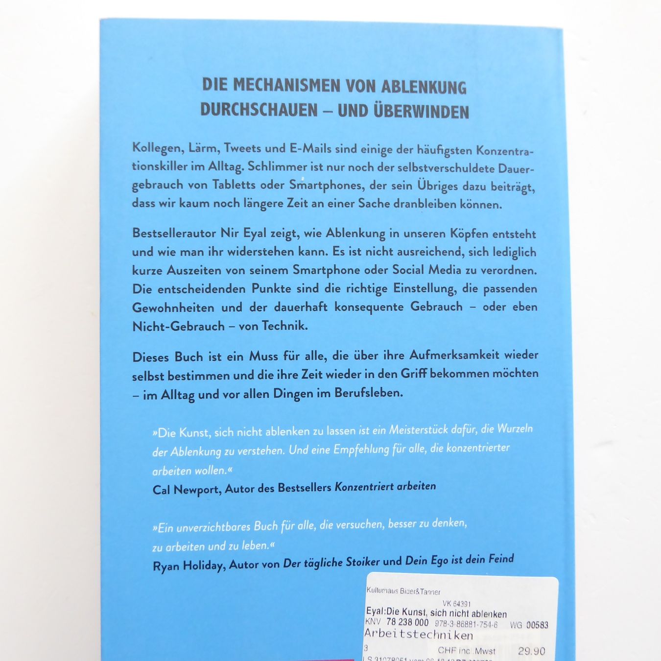 Libri: Die Kunst, sich nicht ablenken zu lassen - Nir Eyal – Usato da Basel venduto da Kunterbunt12 2