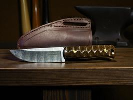 Damast Messer feststehend HANDMADE 21cm ODERMATT No. 38 NEU