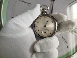 Vintage Silber Taschenuhr, Ancre Ligne Droite, Top!