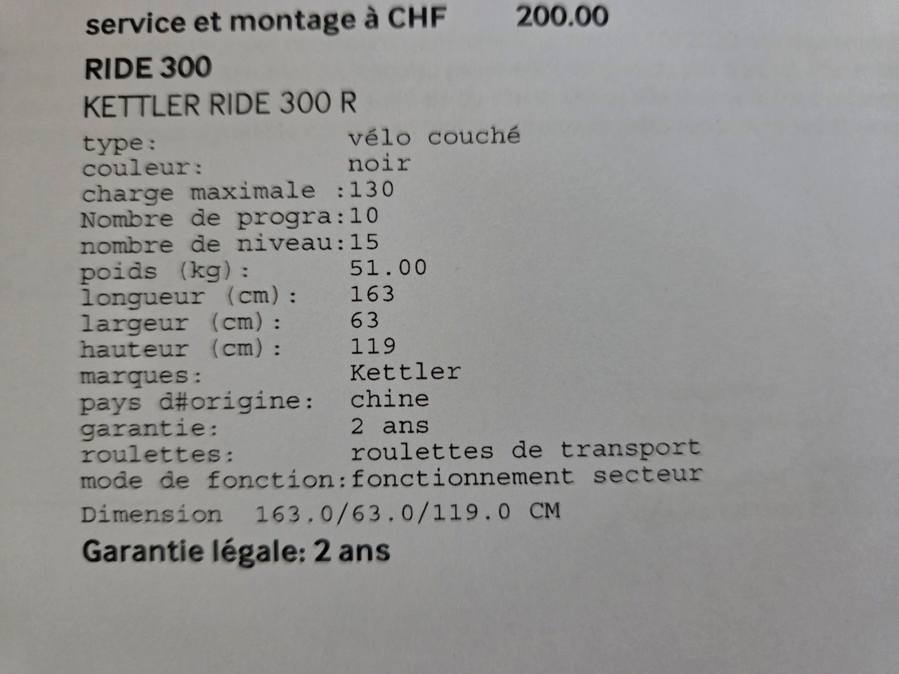 Kettler Hometrainer: Vélo couché d'appartement – Nuovo (secondo la descrizione) da Bossonnens venduto da ama_zcd6 2