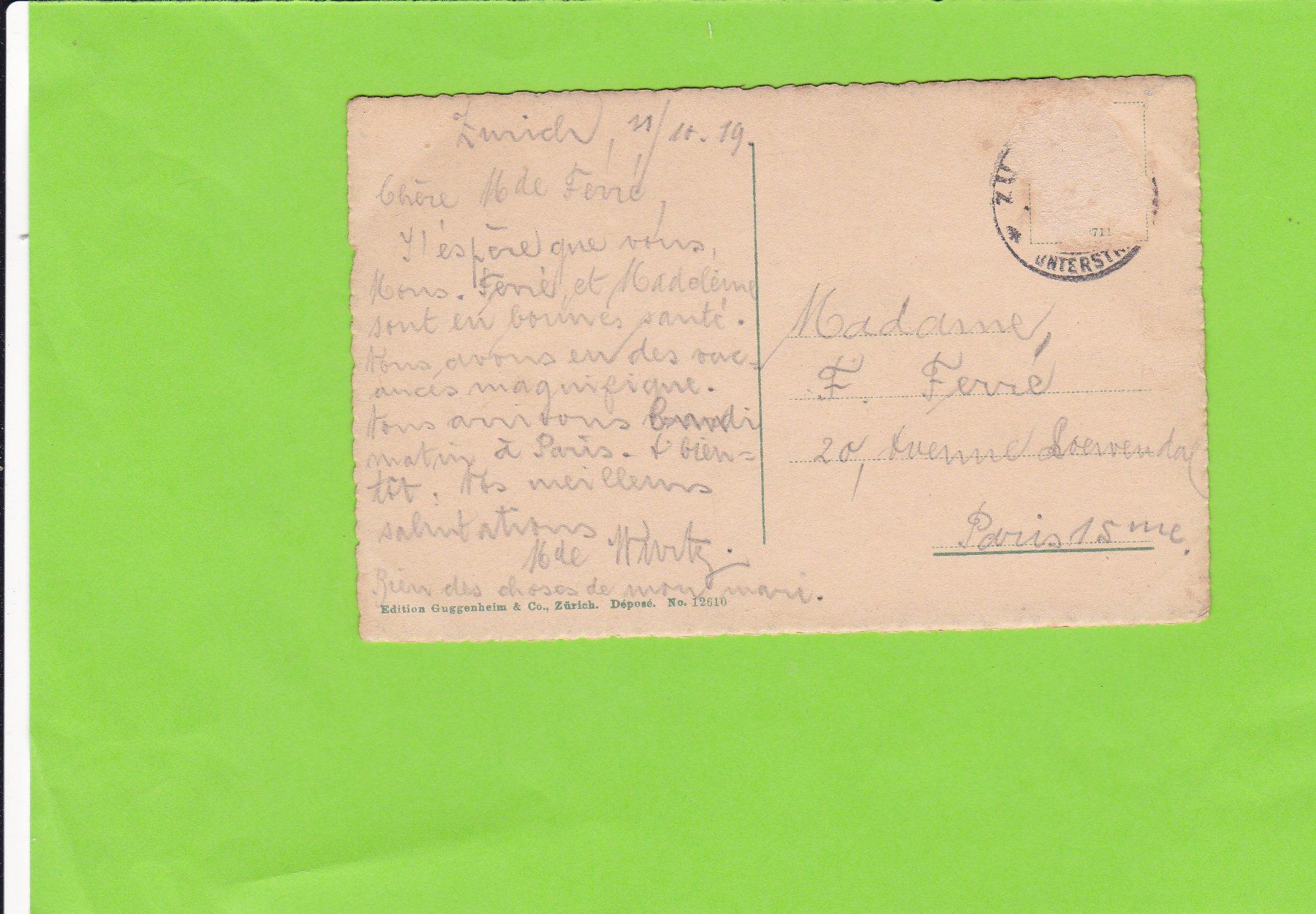 Cartoline postali: Zürich-Edition Guggenheim – Usato da St. Peterzell venduto da neckertal 1