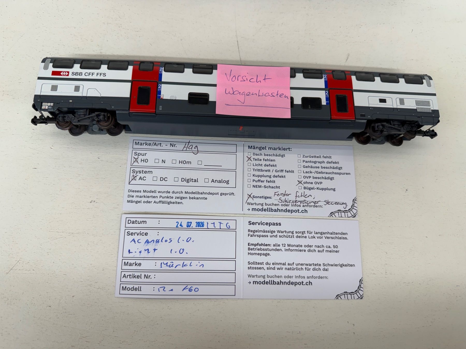Modelleisenbahnen: Märklin/Hag SBB IC 2000 Dosto AC – Gebraucht aus Büsserach von ModellbahnDepot 2