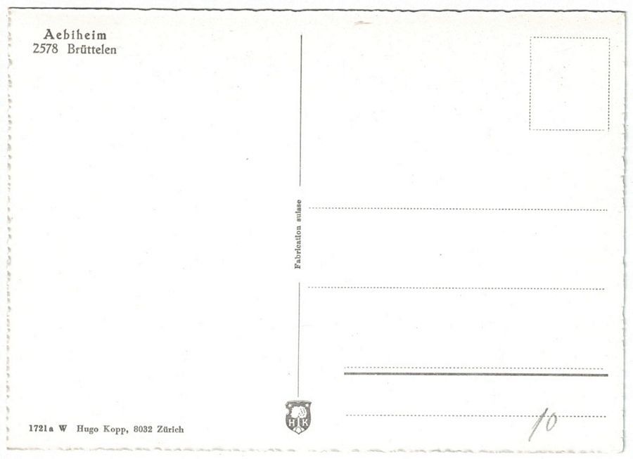 Cartoline postali: Brüttelen, Aebiheim, um 1950 – Usato da Frauenfeld venduto da POML 1