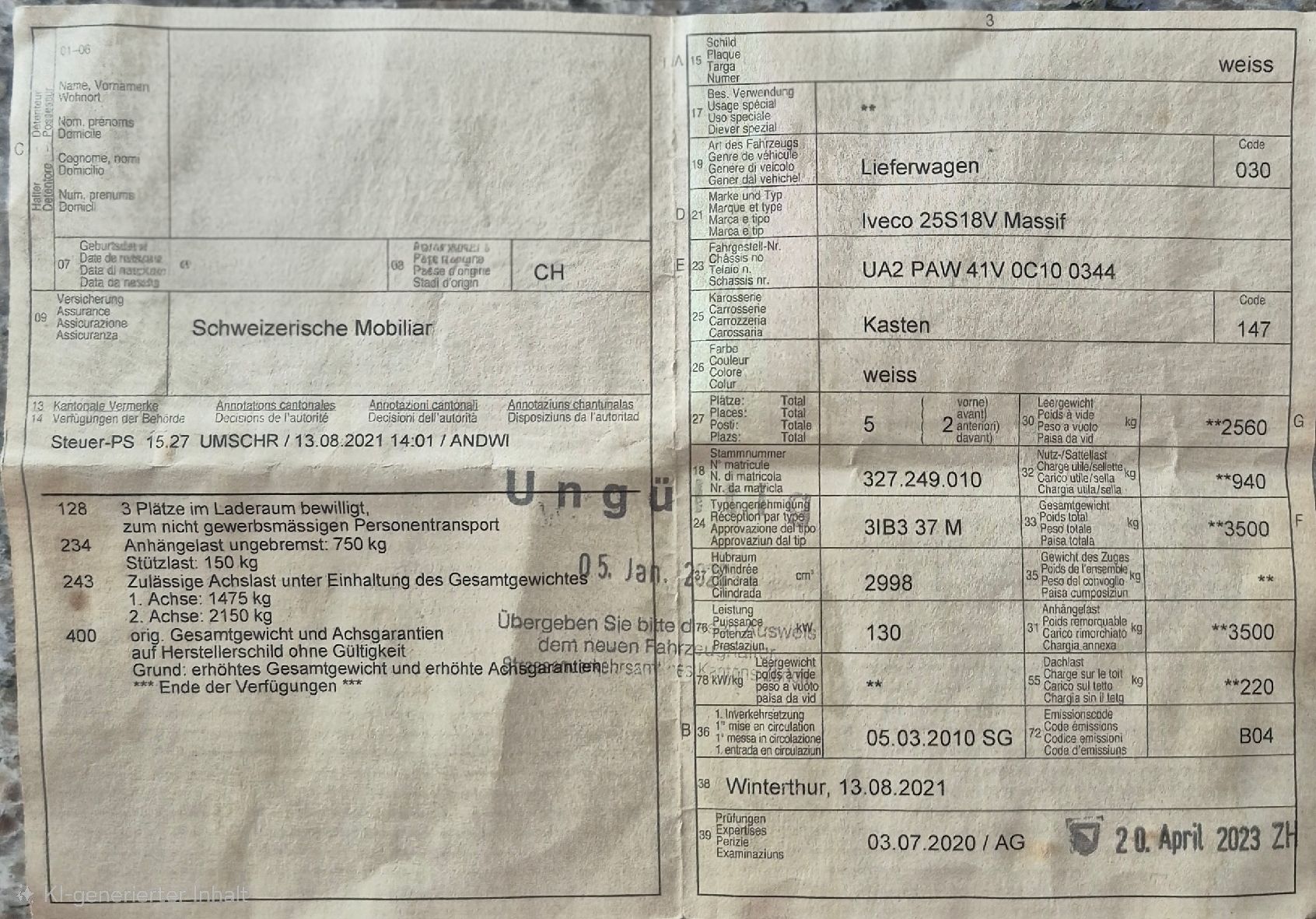 Iveco Automobili: Iveco Massif 3.0 HPT – Difettoso da Weier im Emmental venduto da Maesi94 8