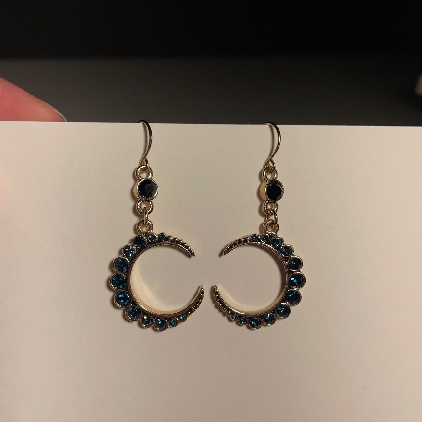 Boucles d'oreille: Mond- Ohrringe, Modeschmuck, dunkelblau – Neuf (Voir description) à Bellach par Lapislazuli_blues 1