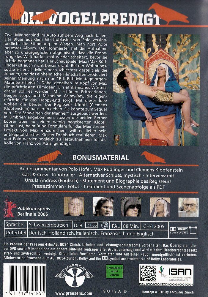 Tutti i DVDs: Die Vogelpredigt [DVD] – Nuovo e nell'imballaggio originale da Bitsch venduto da Melando 1