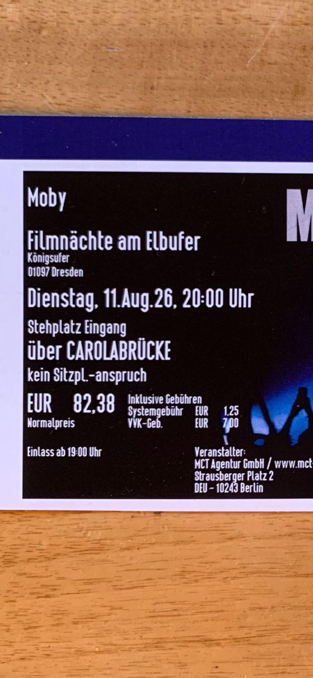 Tickets: Moby Ticket Dresden – Gebraucht aus Brütten von jas90q 1