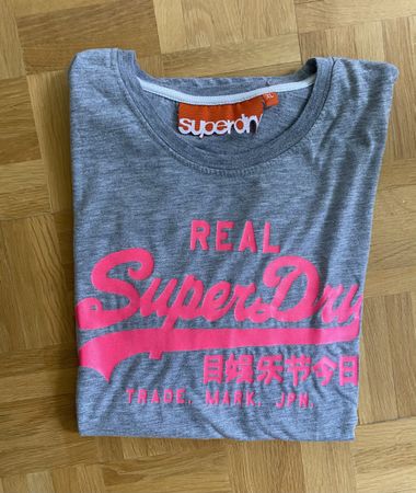 Superdry T-Shirt Grau Gr. XL - Sommerliches Shirt, top Zusta